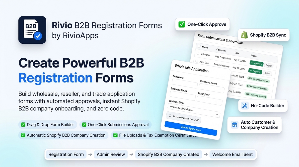 Rivio B2B Registration Forms